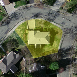 6 Deborah Rd, Newton MA  02459-2838 aerial view
