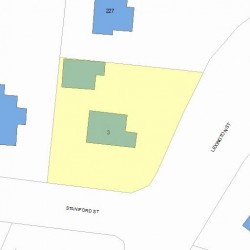 3 Staniford St, Newton MA 02466-1209 plot plan