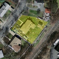 46 Wetherell St, Newton MA  02464-1417 aerial view