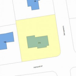 374 Highland St, Newton MA 02465-2706 plot plan