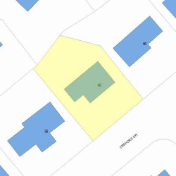 42 Crehore Dr, Newton MA  02462-1120 plot plan