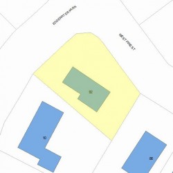 92 Pine St, Newton MA  02466-1308 plot plan