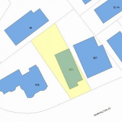 611 Washington St, Newton MA  02458-1424 plot plan