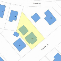 467 California St, Newton MA  02460-1208 plot plan