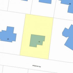 15 Fredana Rd, Newton MA  02468-1103 plot plan
