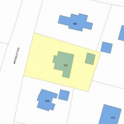 206 Waverley Ave, Newton MA 02458-2422 plot plan