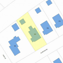 183 Allerton Rd, Newton MA 02461-1250 plot plan