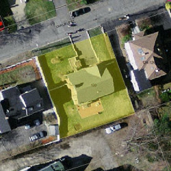 130 Carlisle St, Newton MA  02459-2309 aerial view