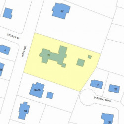76 Hyde Ave, Newton MA 02458-2332 plot plan