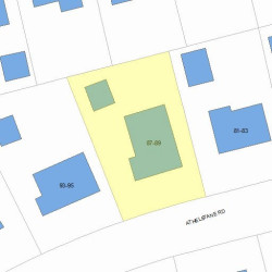 87 Athelstane Rd, Newton MA  02459-2422 plot plan