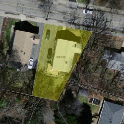 120 Warwick Rd, Newton MA  02465-1746 aerial view