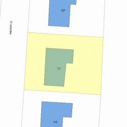 121 Andrew St, Newton MA  02461-2144 plot plan