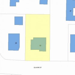 53 Elmore St, Newton MA  02459-1118 plot plan