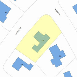 134 Hanson Rd, Newton MA  02459-3646 plot plan
