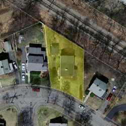 53 Canterbury Rd, Newton MA  02461-1319 aerial view