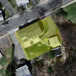 96 Pine St, Newton MA  02466-1308 aerial view