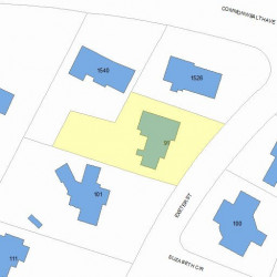 91 Exeter St, Newton MA  02465-2808 plot plan