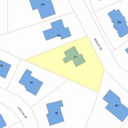 391 Dudley Rd, Newton MA 02459-2808 plot plan