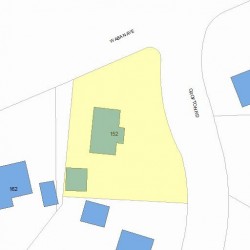 152 Waban Ave, Newton MA 02468-2107 plot plan