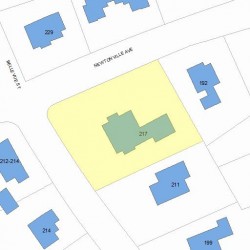 217 Bellevue St, Newton MA  02458-1812 plot plan