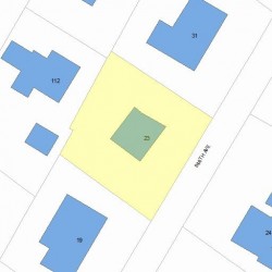 23 Smith Ave, Newton MA  02465-1543 plot plan