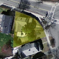 357 Cherry St, Newton MA  02465-1831 aerial view