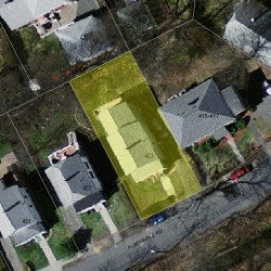 423 Albemarle Rd, Newton MA  02460-1357 aerial view