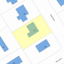 185 Christina St, Newton MA 02461-1915 plot plan