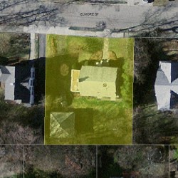 56 Elmore St, Newton MA  02459-1119 aerial view
