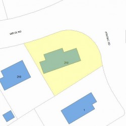 210 Varick Rd, Newton MA  02468-1841 plot plan