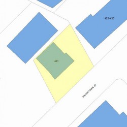 441 Watertown St, Newton MA  02458-1113 plot plan