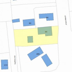 395 Lexington St, Newton MA 02466-1515 plot plan