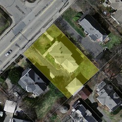 518 Watertown St, Newton MA  02460-1434 aerial view