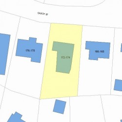 172 Cabot St, Newton MA 02458-2536 plot plan