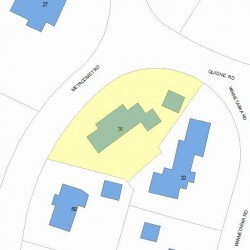 36 Metacomet Rd, Newton MA  02468-1465 plot plan