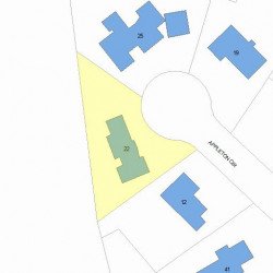 22 Appleton Cir, Newton MA  02459-3305 plot plan