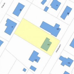 107 Sheridan St, Newton MA  02465-1057 plot plan