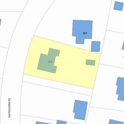 114 Eastbourne Rd, Newton MA 02459-1606 plot plan