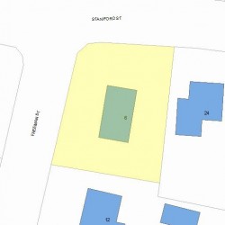 6 Freeman St, Newton MA  02466-1206 plot plan