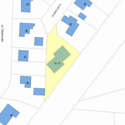 56 Chandler Pl, Newton MA 02464-1402 plot plan