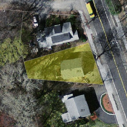 253 Winchester St, Newton MA  02461-2042 aerial view