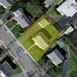 31 Miller Rd, Newton MA  02459-2435 aerial view