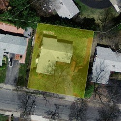 41 Maynard St, Newton MA  02465-1343 aerial view