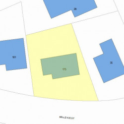 175 Bellevue St, Newton MA  02458-1812 plot plan