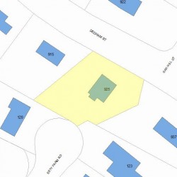 925 Dedham St, Newton MA 02459-3418 plot plan