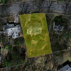 41 Roundwood Rd, Newton MA  02464-1218 aerial view