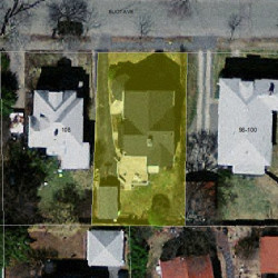 104 Eliot Ave, Newton MA  02465-1728 aerial view