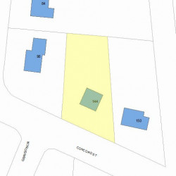 144 Concord St, Newton MA  02462-1011 plot plan
