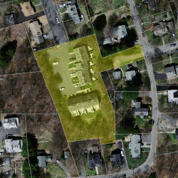 31 Lucille Pl, Newton MA  02464-1210 aerial view
