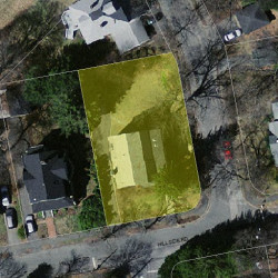 37 Hillside Rd, Newton MA  02461-1440 aerial view